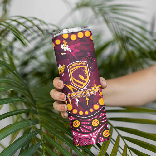 Brisbane Broncos Skinny Tumbler Aboriginal Pattern with Graffiti Style Design