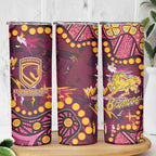 Brisbane Broncos Skinny Tumbler Aboriginal Pattern with Graffiti Style Design