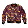 Brisbane Broncos Sleeve Zip Bomber Jacket Aboriginal Pattern with Graffiti Style Design