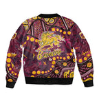 Brisbane Broncos Sleeve Zip Bomber Jacket Aboriginal Pattern with Graffiti Style Design