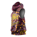 Brisbane Broncos Sleeveless Hoodie Aboriginal Pattern with Graffiti Style Design