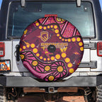 Brisbane Broncos Spare Tire Cover Aboriginal Pattern with Graffiti Style Design