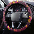 Brisbane Broncos Steering Wheel Cover Aboriginal Pattern with Graffiti Style Design