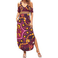 Brisbane Broncos Summer Maxi Dress Aboriginal Pattern with Graffiti Style Design