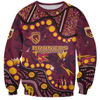 Brisbane Broncos Sweatshirt Aboriginal Pattern with Graffiti Style Design
