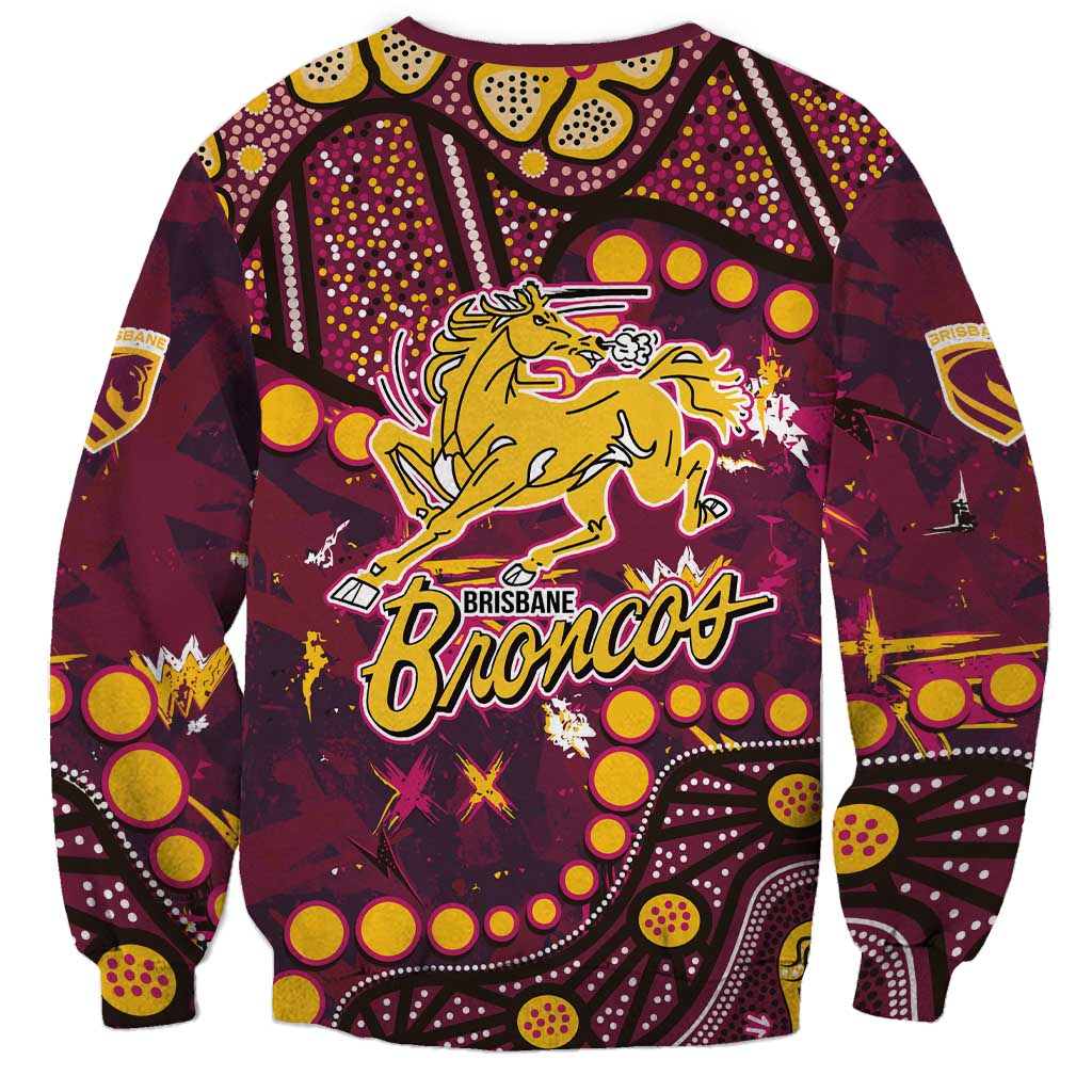 Brisbane Broncos Sweatshirt Aboriginal Pattern with Graffiti Style Design
