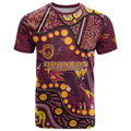 Brisbane Broncos T Shirt Aboriginal Pattern with Graffiti Style Design