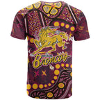 Brisbane Broncos T Shirt Aboriginal Pattern with Graffiti Style Design