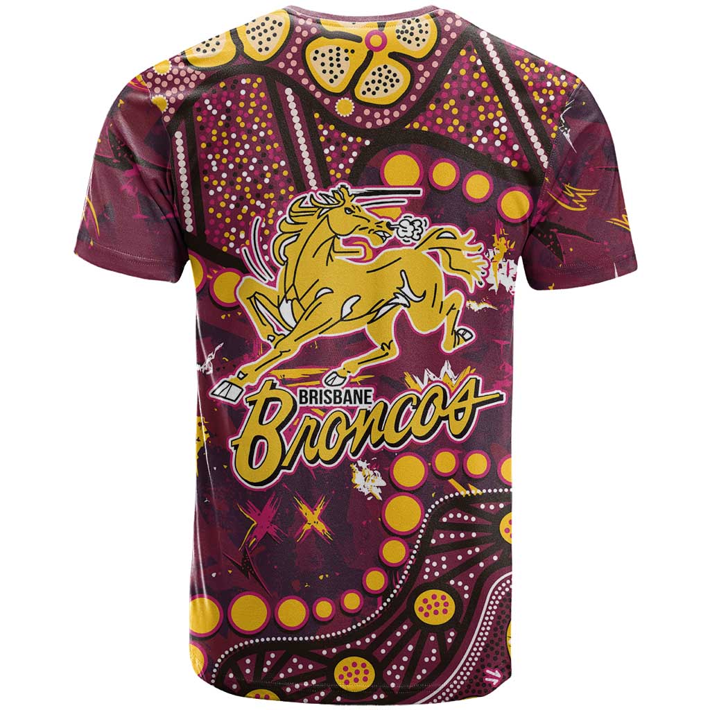 Brisbane Broncos T Shirt Aboriginal Pattern with Graffiti Style Design