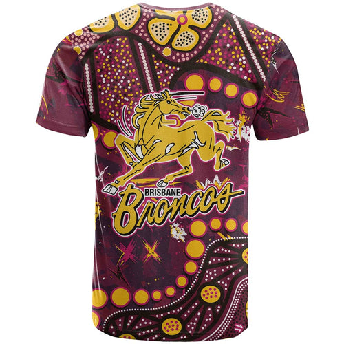Brisbane Broncos T Shirt Aboriginal Pattern with Graffiti Style Design