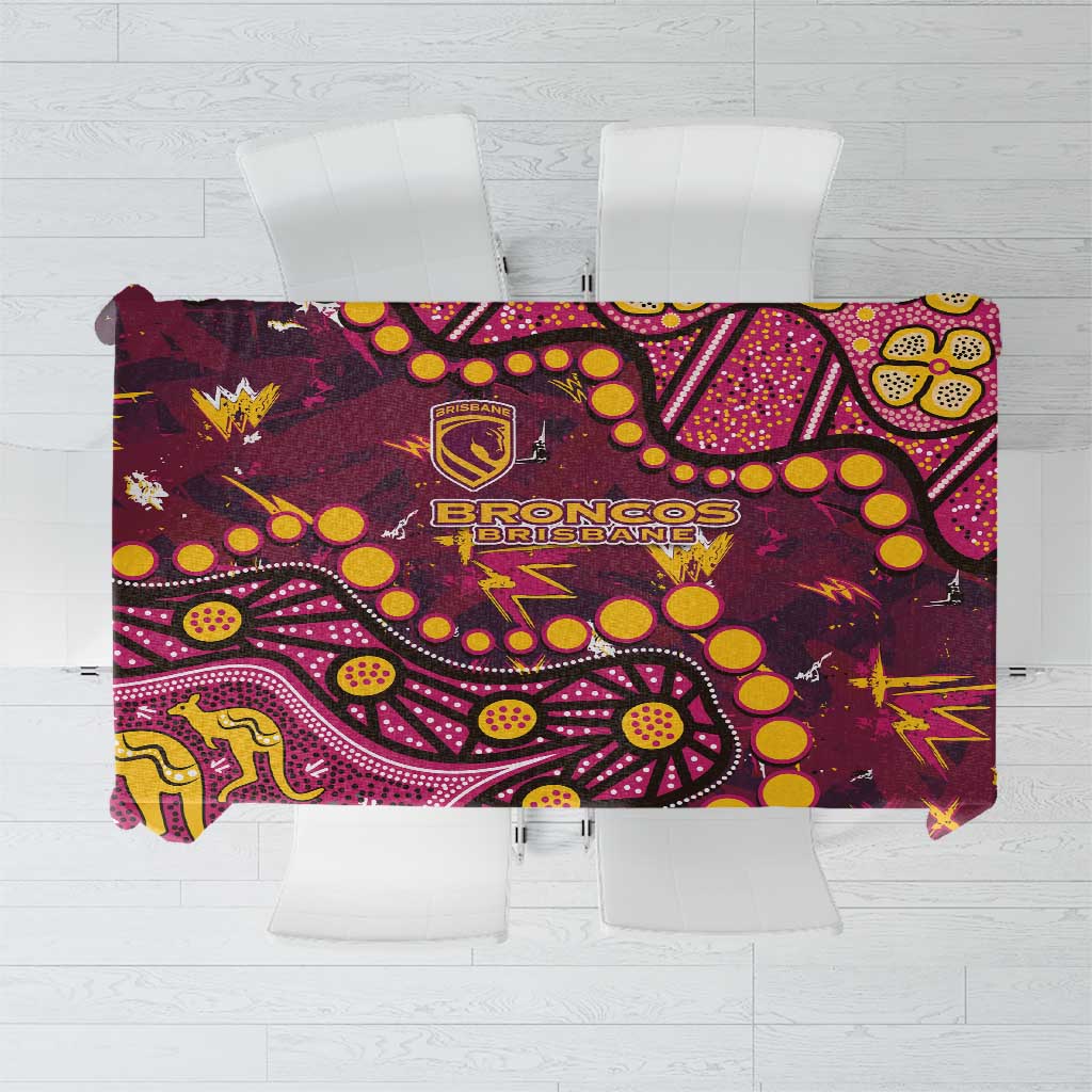 Brisbane Broncos Tablecloth Aboriginal Pattern with Graffiti Style Design