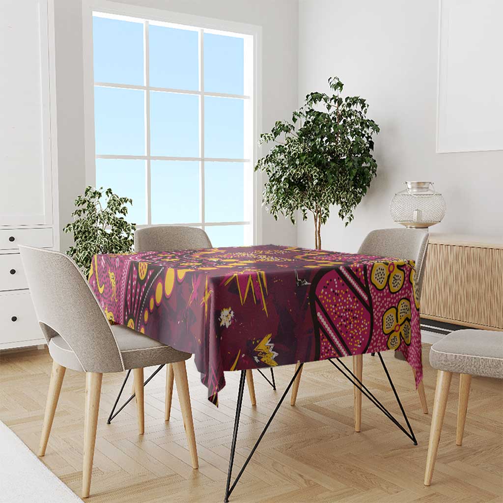 Brisbane Broncos Tablecloth Aboriginal Pattern with Graffiti Style Design