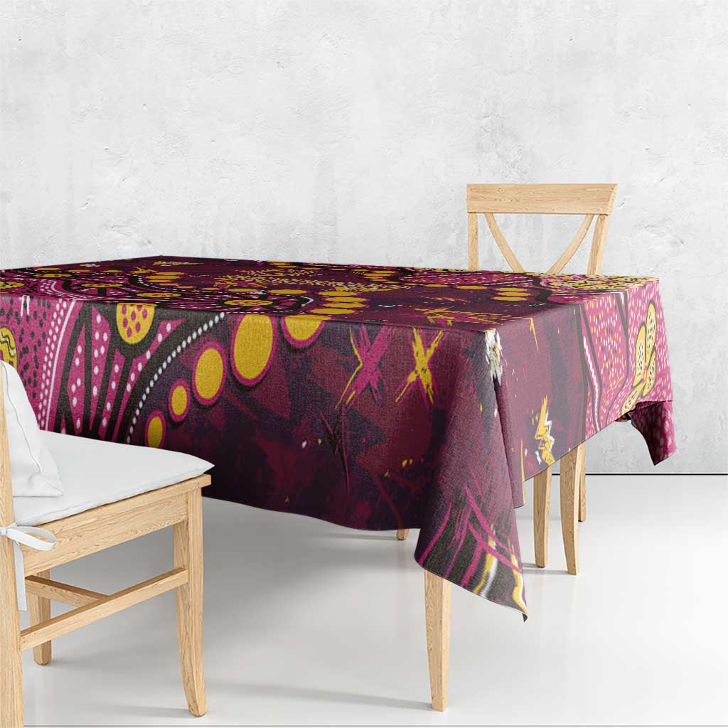 Brisbane Broncos Tablecloth Aboriginal Pattern with Graffiti Style Design