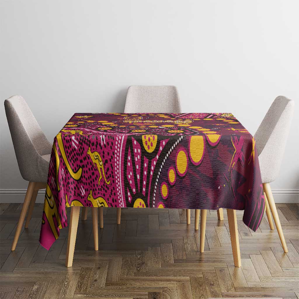 Brisbane Broncos Tablecloth Aboriginal Pattern with Graffiti Style Design