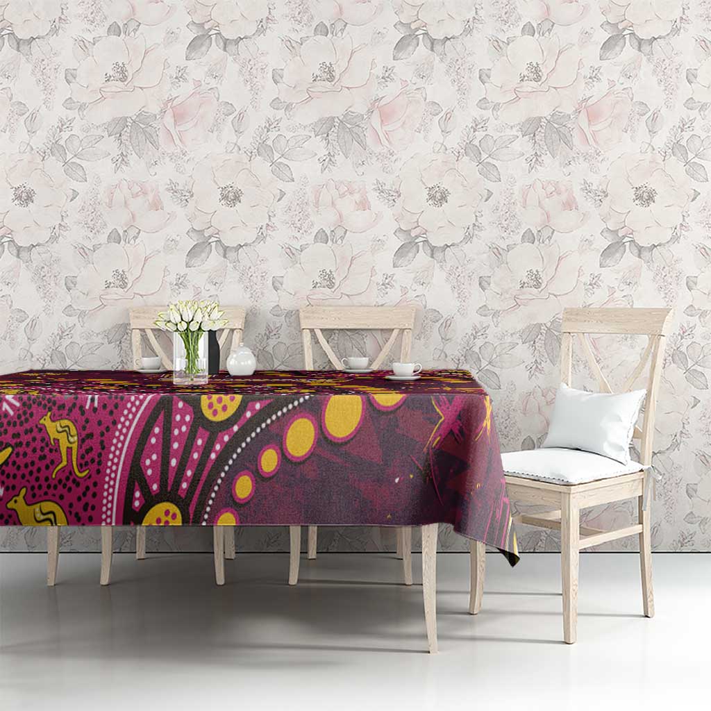 Brisbane Broncos Tablecloth Aboriginal Pattern with Graffiti Style Design