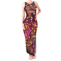 Brisbane Broncos Tank Maxi Dress Aboriginal Pattern with Graffiti Style Design