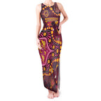 Brisbane Broncos Tank Maxi Dress Aboriginal Pattern with Graffiti Style Design