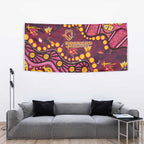Brisbane Broncos Tapestry Aboriginal Pattern with Graffiti Style Design