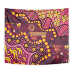 Brisbane Broncos Tapestry Aboriginal Pattern with Graffiti Style Design