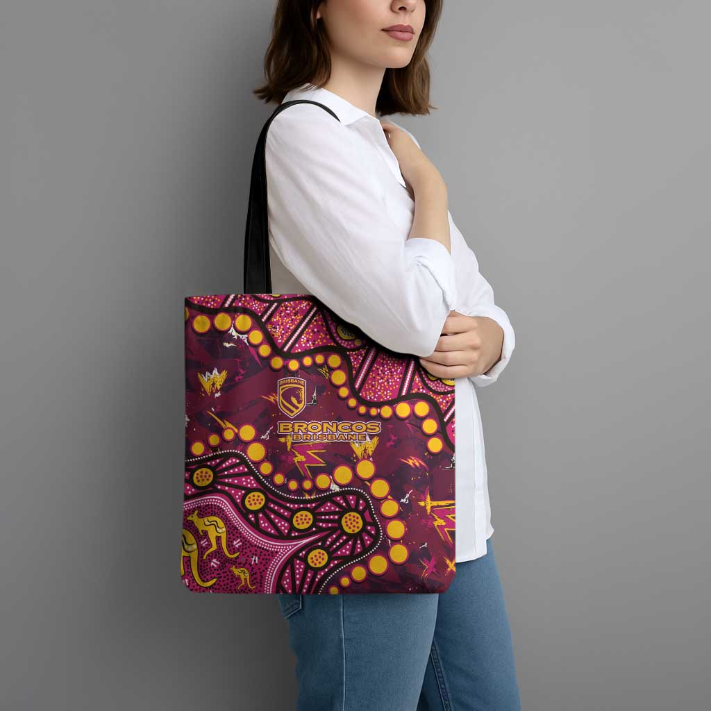 Brisbane Broncos Tote Bag Aboriginal Pattern with Graffiti Style Design