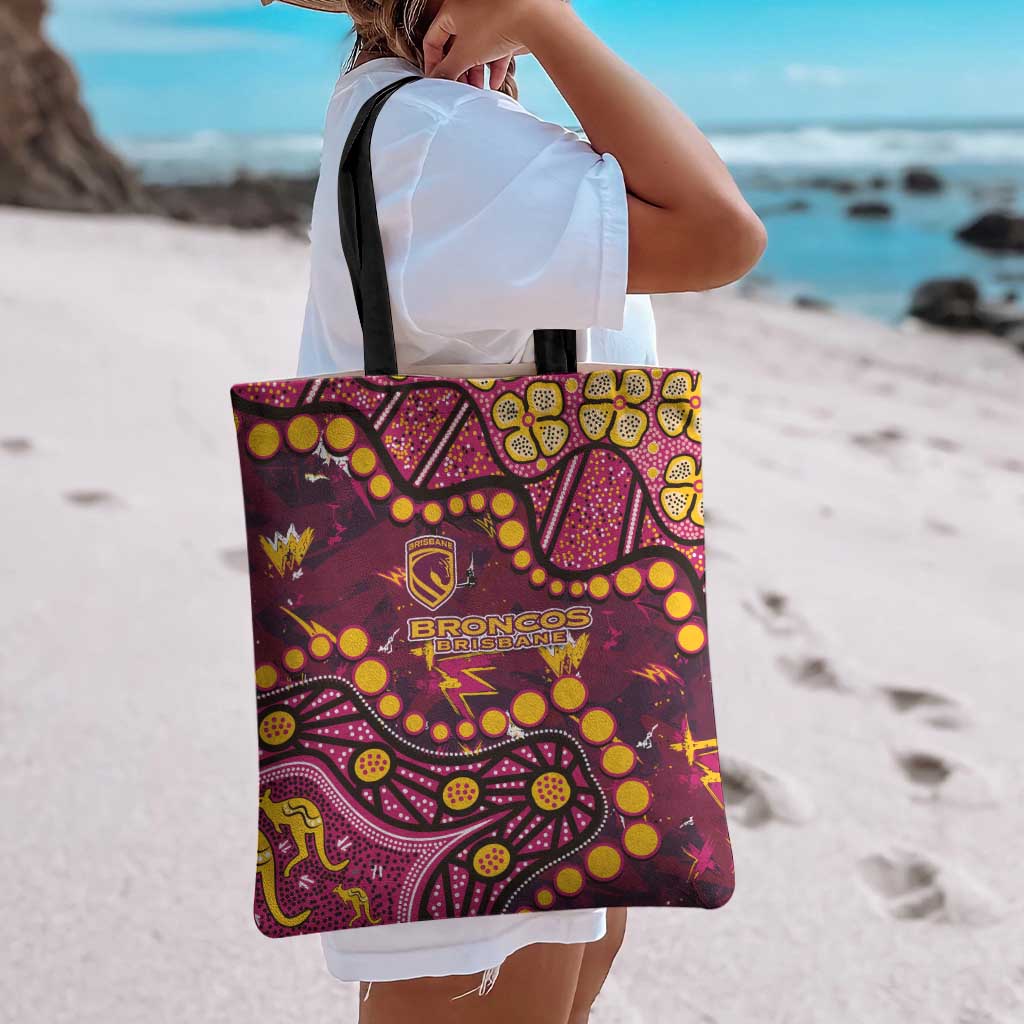 Brisbane Broncos Tote Bag Aboriginal Pattern with Graffiti Style Design