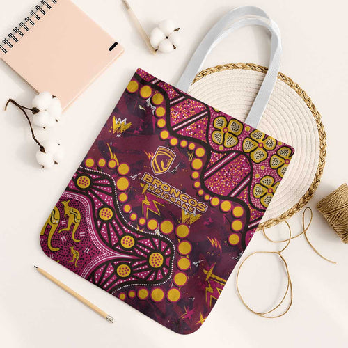 Brisbane Broncos Tote Bag Aboriginal Pattern with Graffiti Style Design