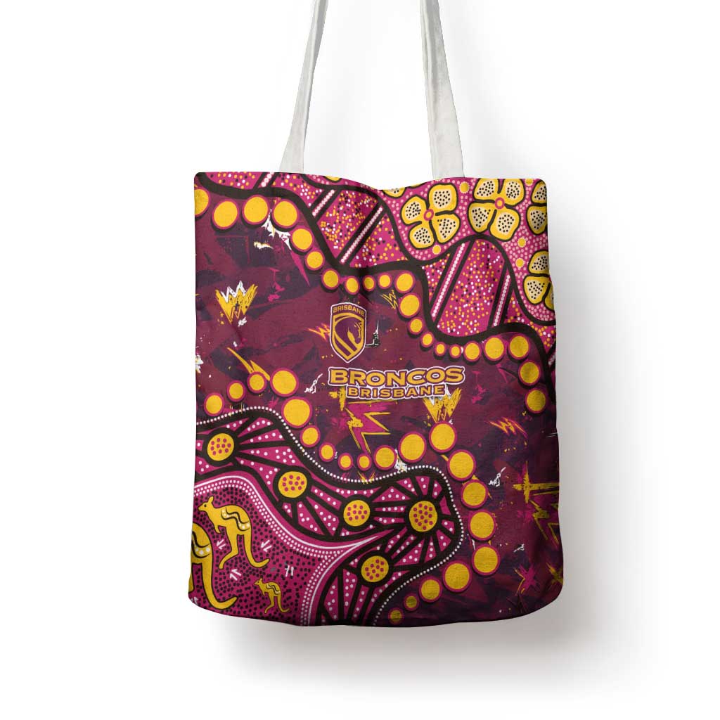 Brisbane Broncos Tote Bag Aboriginal Pattern with Graffiti Style Design