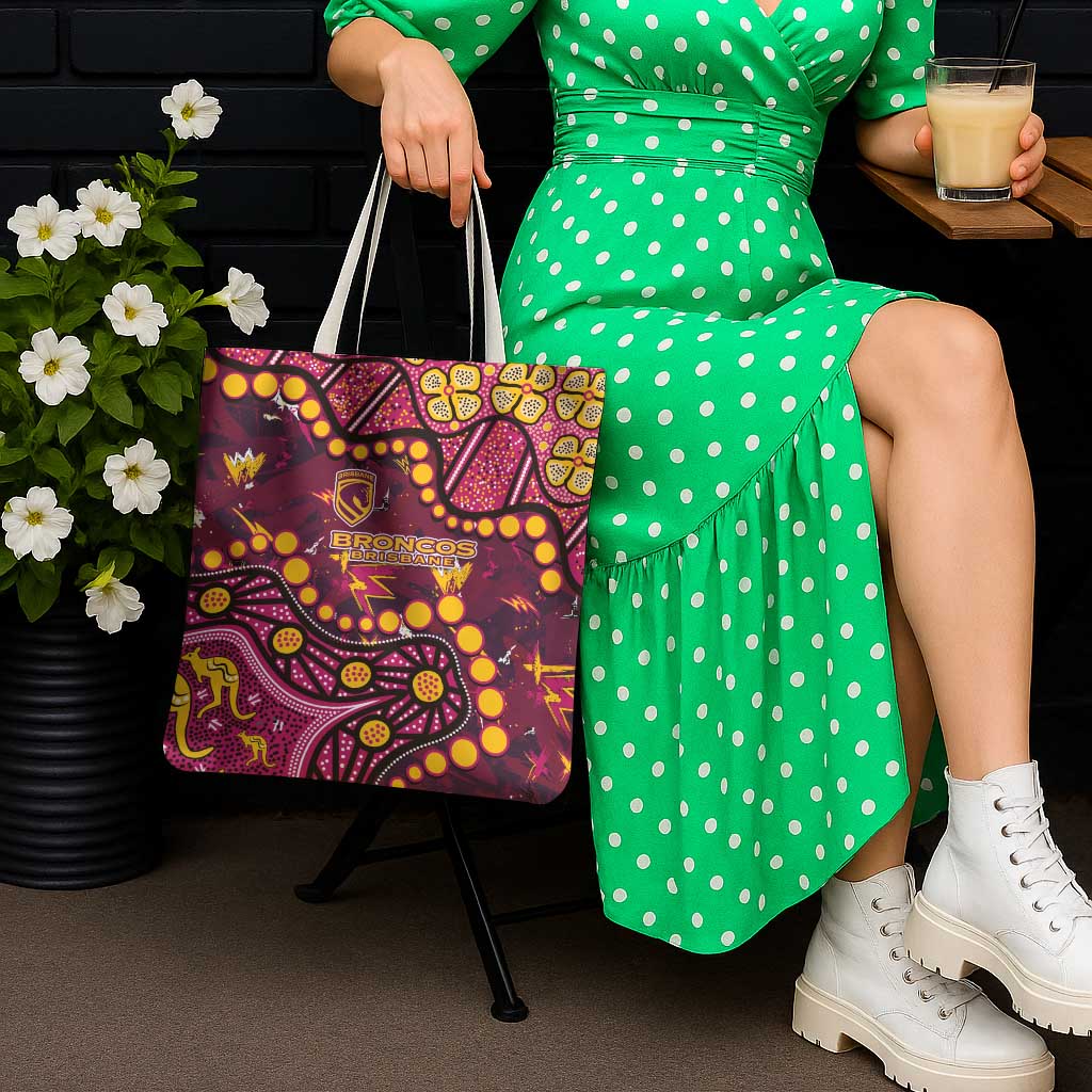 Brisbane Broncos Tote Bag Aboriginal Pattern with Graffiti Style Design