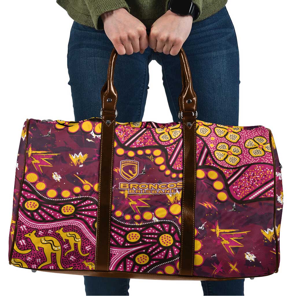 Brisbane Broncos Travel Bag Aboriginal Pattern with Graffiti Style Design