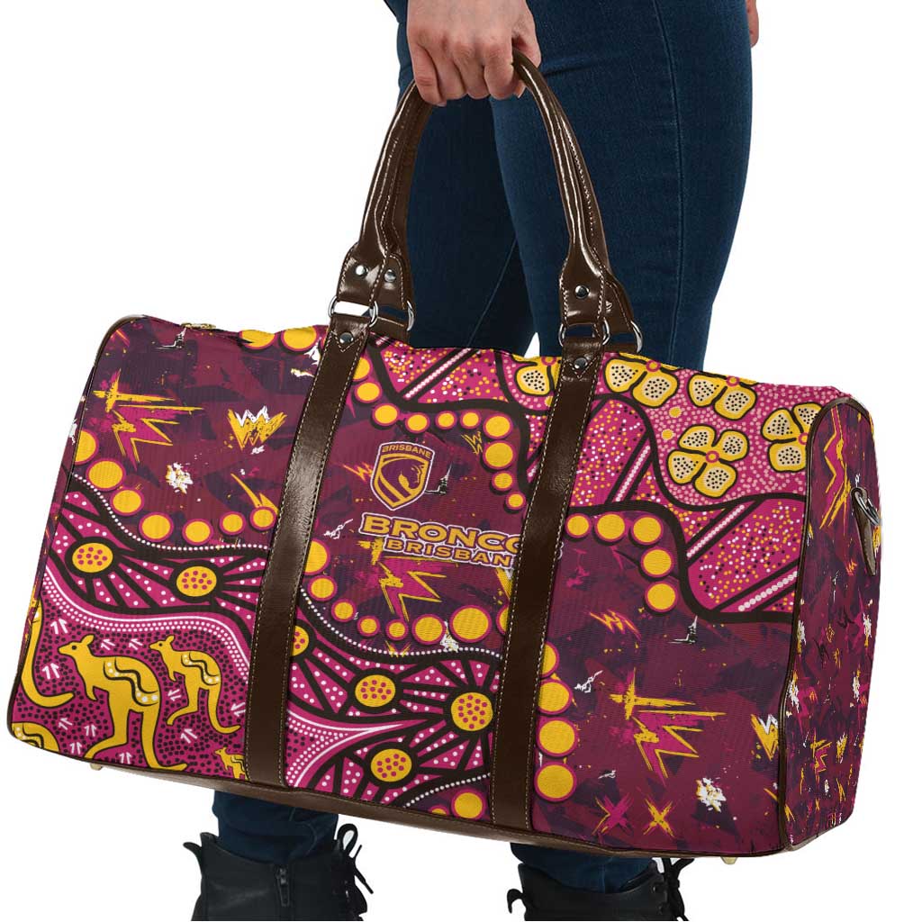 Brisbane Broncos Travel Bag Aboriginal Pattern with Graffiti Style Design