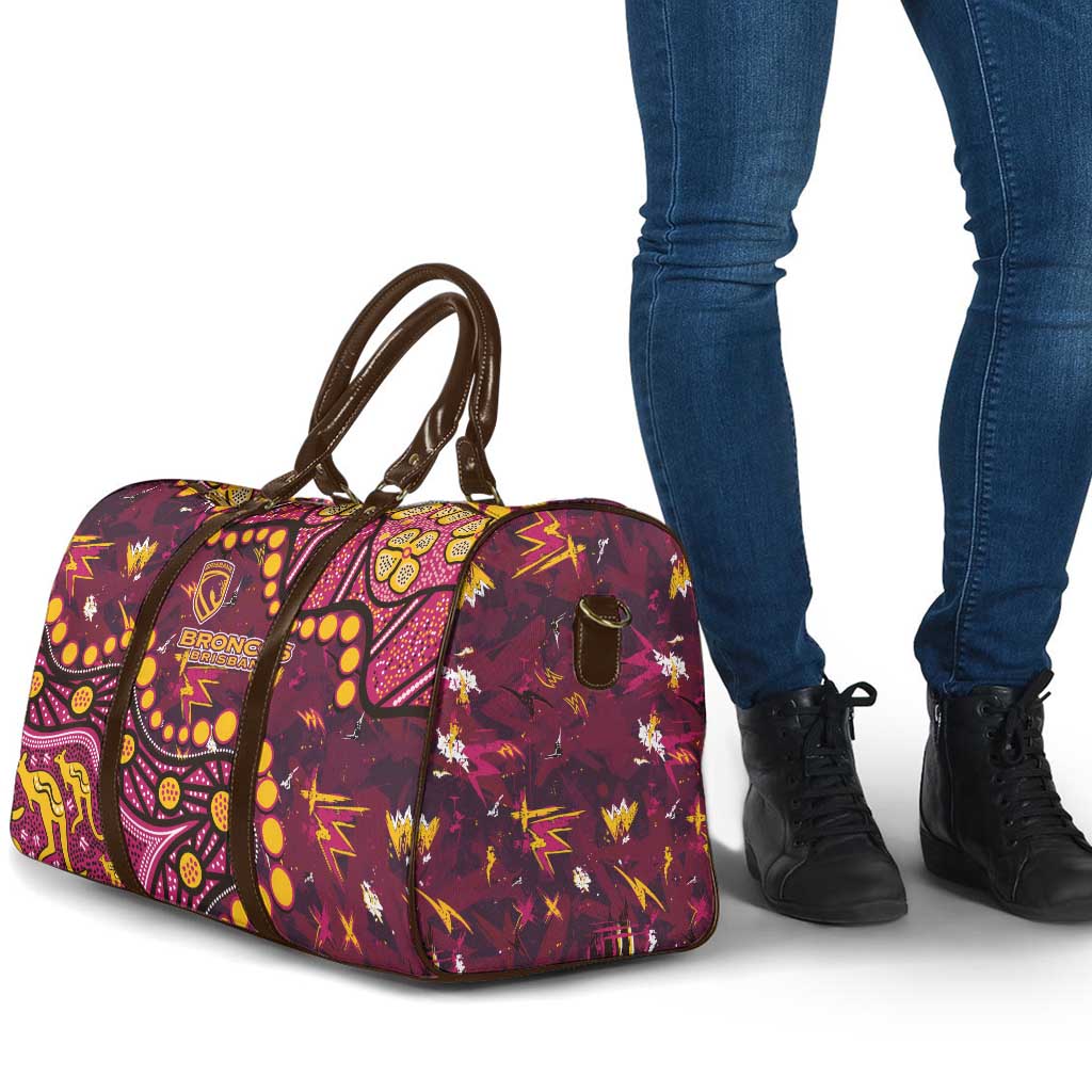 Brisbane Broncos Travel Bag Aboriginal Pattern with Graffiti Style Design