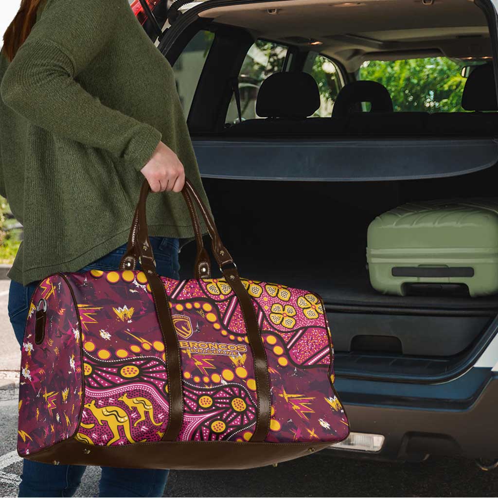 Brisbane Broncos Travel Bag Aboriginal Pattern with Graffiti Style Design