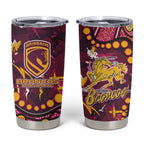 Brisbane Broncos Tumbler Cup Aboriginal Pattern with Graffiti Style Design