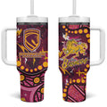 Brisbane Broncos Tumbler With Handle Aboriginal Pattern with Graffiti Style Design