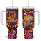 Brisbane Broncos Tumbler With Handle Aboriginal Pattern with Graffiti Style Design