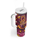 Brisbane Broncos Tumbler With Handle Aboriginal Pattern with Graffiti Style Design