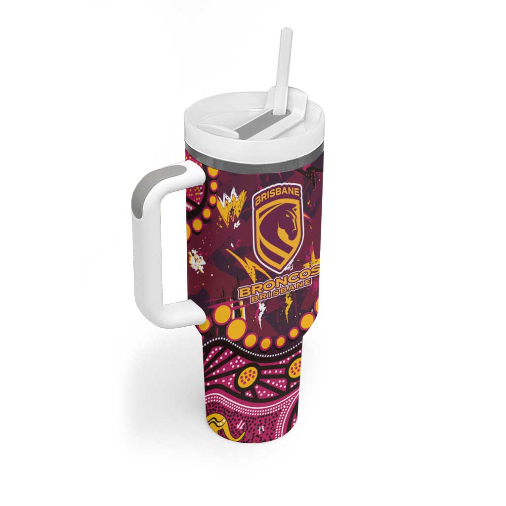 Brisbane Broncos Tumbler With Handle Aboriginal Pattern with Graffiti Style Design