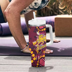 Brisbane Broncos Tumbler With Handle Aboriginal Pattern with Graffiti Style Design