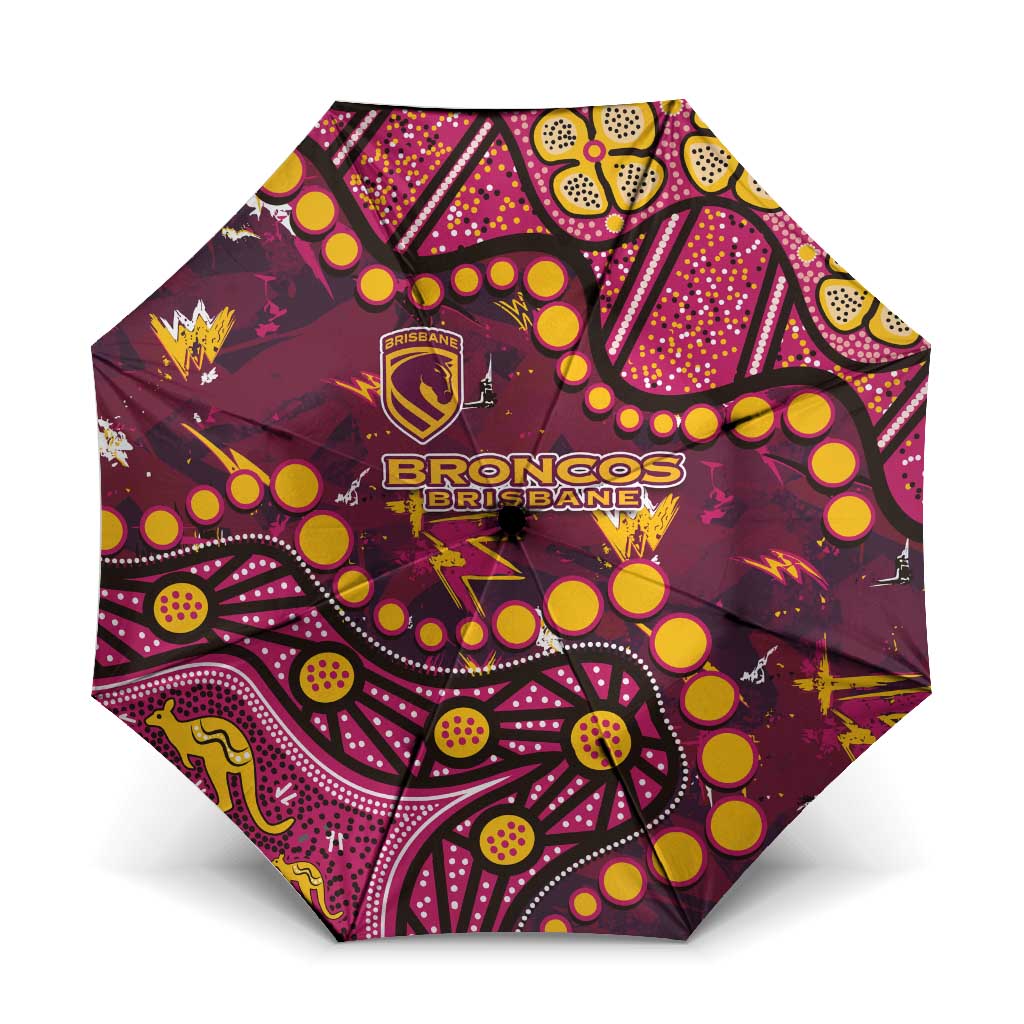 Brisbane Broncos Umbrella Aboriginal Pattern with Graffiti Style Design