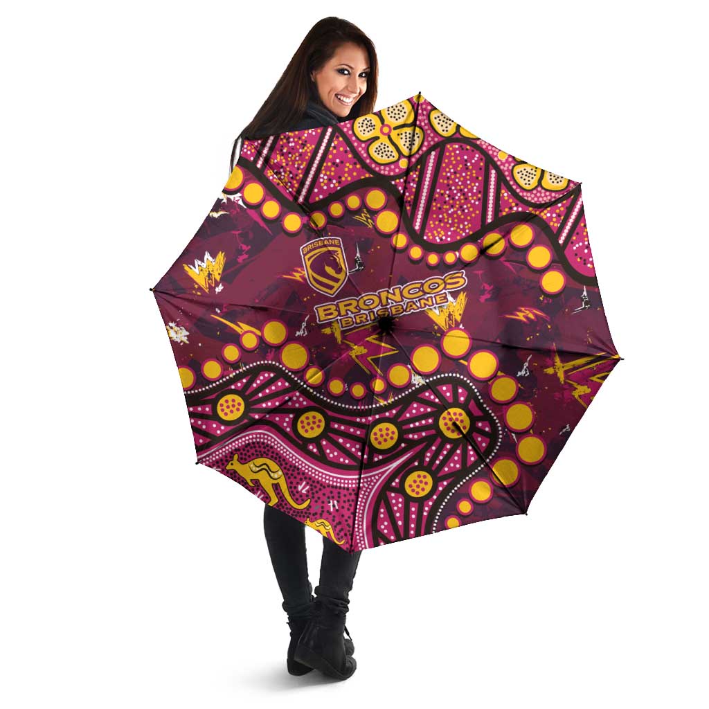Brisbane Broncos Umbrella Aboriginal Pattern with Graffiti Style Design