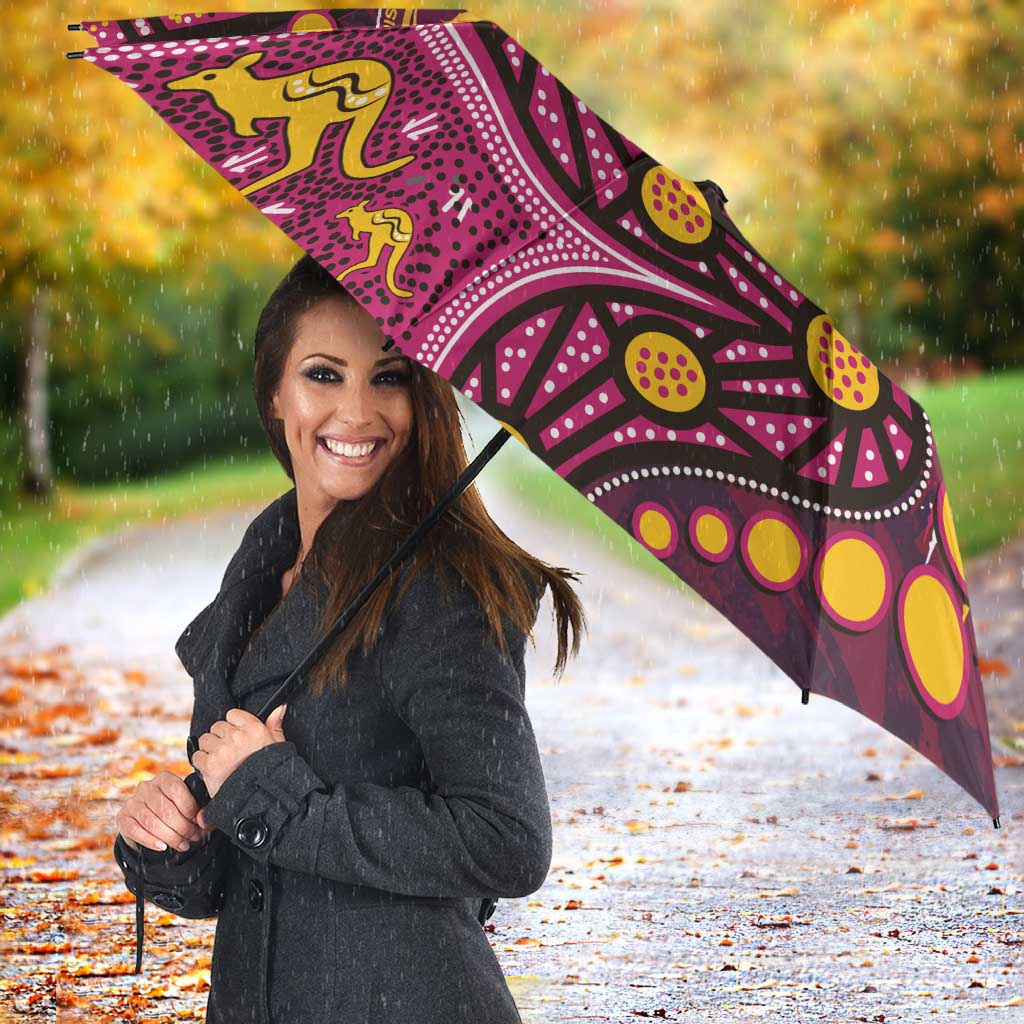 Brisbane Broncos Umbrella Aboriginal Pattern with Graffiti Style Design