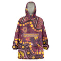 Brisbane Broncos Wearable Blanket Hoodie Aboriginal Pattern with Graffiti Style Design