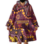 Brisbane Broncos Wearable Blanket Hoodie Aboriginal Pattern with Graffiti Style Design