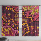 Brisbane Broncos Window Curtain Aboriginal Pattern with Graffiti Style Design