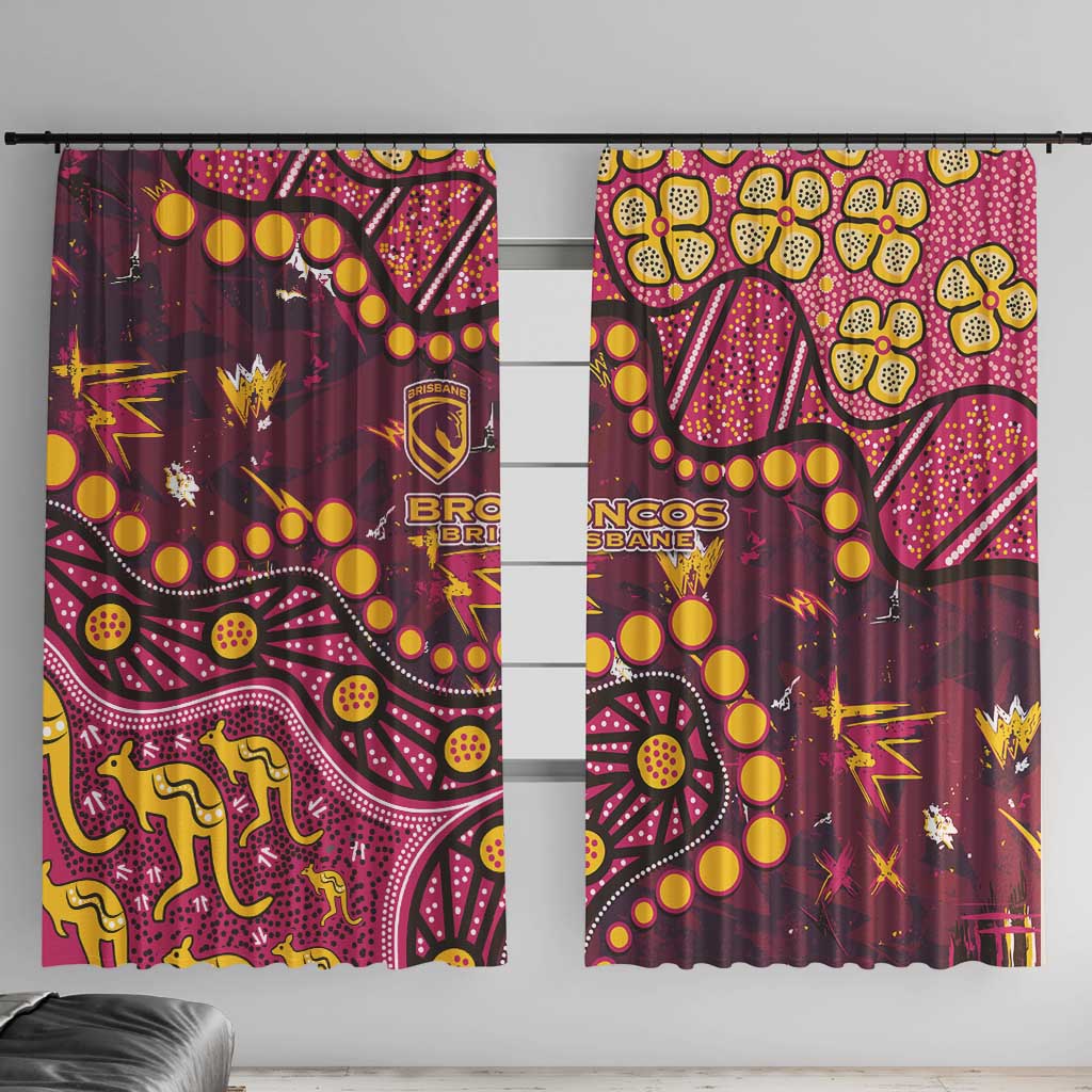 Brisbane Broncos Window Curtain Aboriginal Pattern with Graffiti Style Design