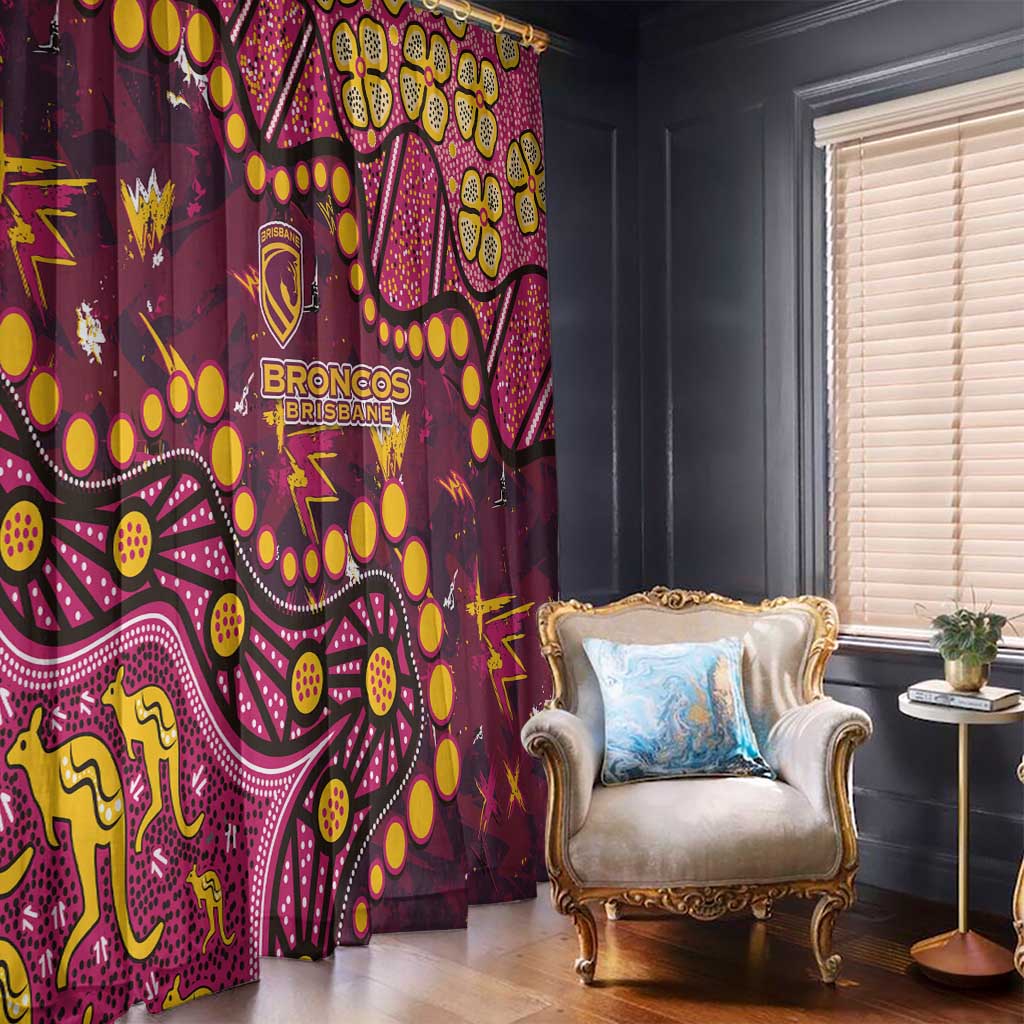 Brisbane Broncos Window Curtain Aboriginal Pattern with Graffiti Style Design