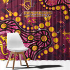 Brisbane Broncos Window Curtain Aboriginal Pattern with Graffiti Style Design