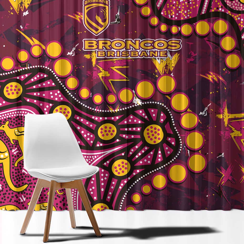 Brisbane Broncos Window Curtain Aboriginal Pattern with Graffiti Style Design