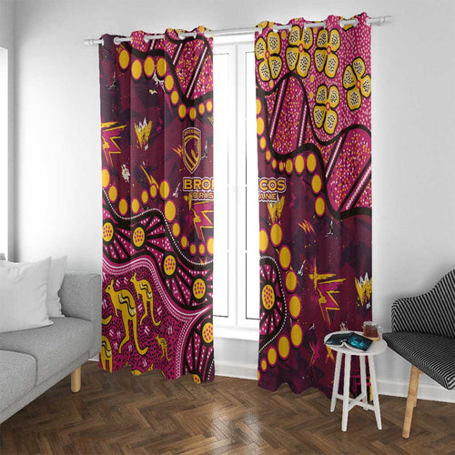 Brisbane Broncos Window Curtain Aboriginal Pattern with Graffiti Style Design