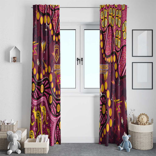 Brisbane Broncos Window Curtain Aboriginal Pattern with Graffiti Style Design